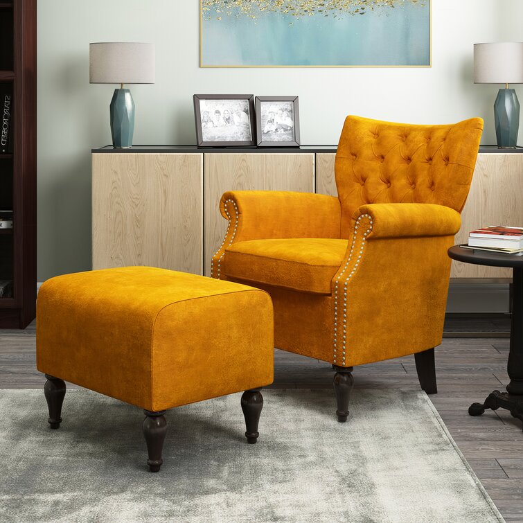 Three Posts™ Micky 31'' Wide Tufted Armchair and Ottoman & Reviews